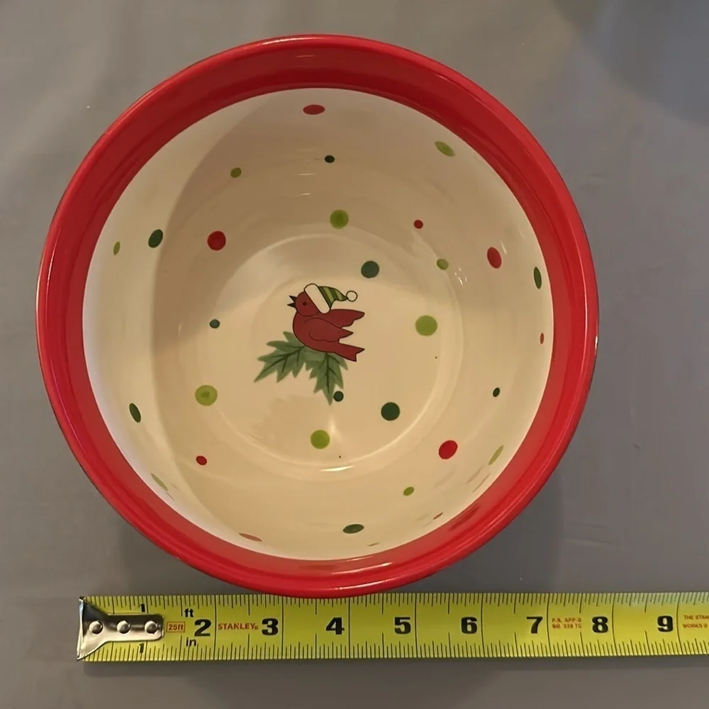 Temptations Christmas 4 Mixing Bowls Winter Whimsy Nesting Bowl Set